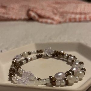 gold pearled necklace